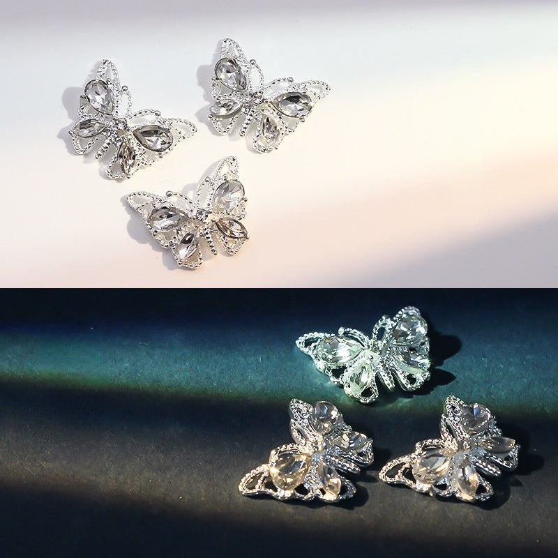 New Design Gem Designs Nail Butterfly Alloy Crystal Stones For Nail Art Decoration