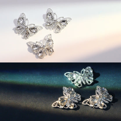 New Design Gem Designs Nail Butterfly Alloy Crystal Stones For Nail Art Decoration