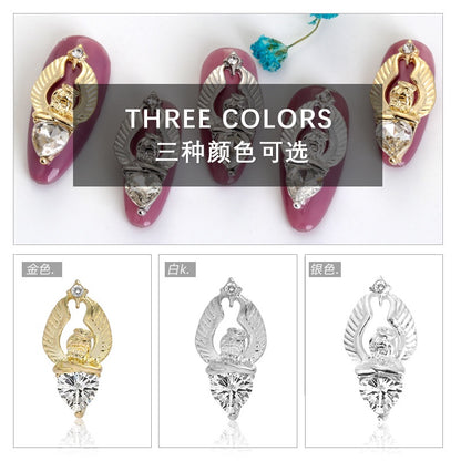 Nail Art Rhinestone Charms 2PCS Metal Alloy Logo 3D Nail Art Jewelry Decoration Accessories for Nails