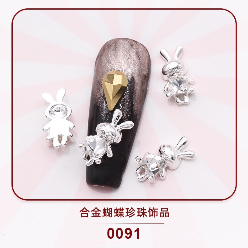 3D Nail Art Charms  Alloy Nail Jewelry Transparent Shiny Charm Metal Gemstone Fashion DIY Nail Art Decorations