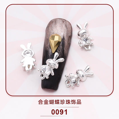 3D Nail Art Charms  Alloy Nail Jewelry Transparent Shiny Charm Metal Gemstone Fashion DIY Nail Art Decorations