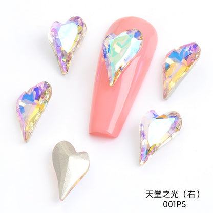 Crystal K9 Sweet Heart Point Back 15mm Ab Heart K9 Crystal Rhinestones For Nail Decorations
