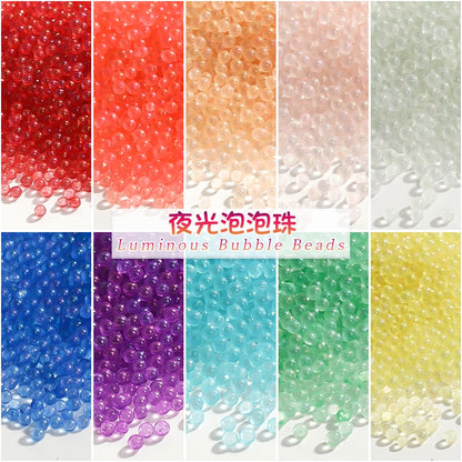 【Genuine in stock】nail rhinestones kawaii Nail jewelry Luminous Bubble Beads Nail Rhinestone DIY Handmade Fashion accessories