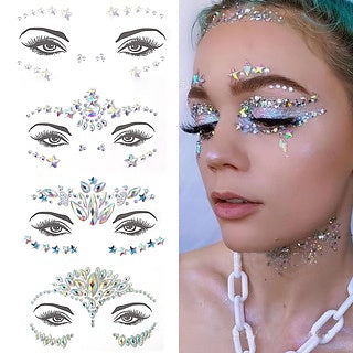 Hot Selling Spot Acrylic Face Stick-on Crystals Forehead Diamond Sticker Ball Performance Eyebrow Diamond Sticker Ornament Wholesale