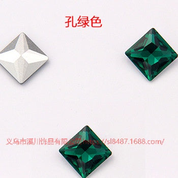 High Quality Square Crystal AB Rhinestone Flatback Glass Sew On Stone For Garment