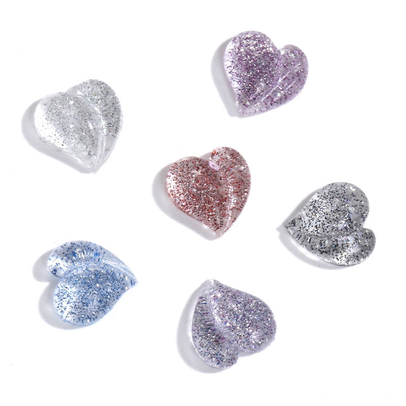 【50pcs】nail rhinestones kawaii Korean wind New Design 8mm 3D Nails Art Charms Resin Parts Camellia Heart Rhinestones For Nail Art Craft