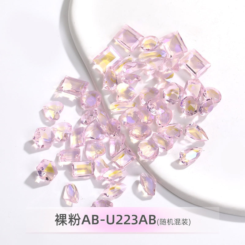 【ready stock】nail rhinestones hand accessories Korean wind Transparent Mixed Shapes Nails Art Decoration Professional Rhinestones Nail Art Rhinestones Mix
