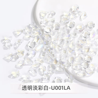 【ready stock】nail rhinestones hand accessories Korean wind Transparent Mixed Shapes Nails Art Decoration Professional Rhinestones Nail Art Rhinestones Mix