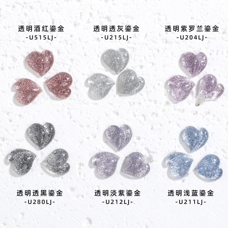 【50pcs】nail rhinestones kawaii Korean wind New Design 8mm 3D Nails Art Charms Resin Parts Camellia Heart Rhinestones For Nail Art Craft