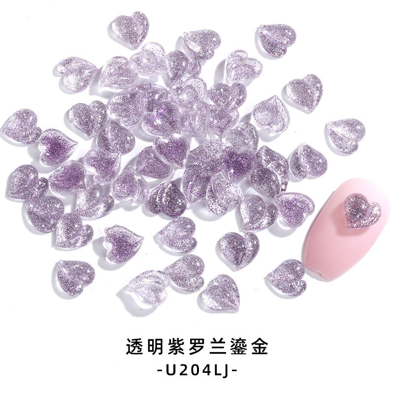 【50pcs】nail rhinestones kawaii Korean wind New Design 8mm 3D Nails Art Charms Resin Parts Camellia Heart Rhinestones For Nail Art Craft