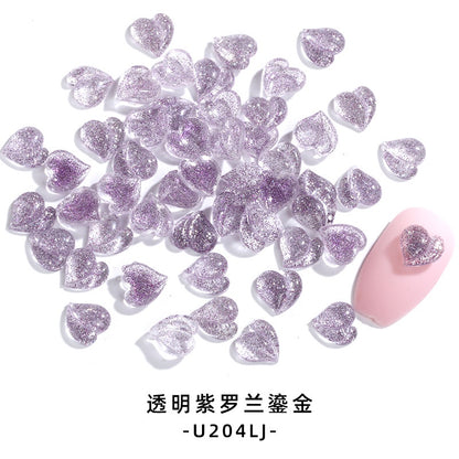 【50pcs】nail rhinestones kawaii Korean wind New Design 8mm 3D Nails Art Charms Resin Parts Camellia Heart Rhinestones For Nail Art Craft