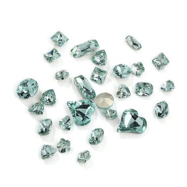 【Genuine in stock】Fashion accessories Accessories for jewelry High Quality Multi Shapes Light Azore Series Rhinestone Crystal Stones For Nail Art Decoration