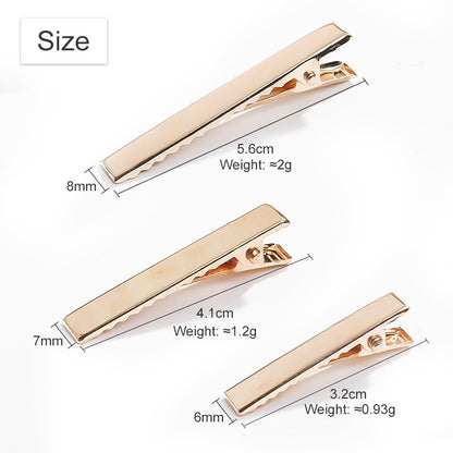 50pcs Rectangular Duckbill Clip（5.6cm/4.5cm/4.1cm/3.2cm）Metal Hairpin Simple Headdress Accessories Materials