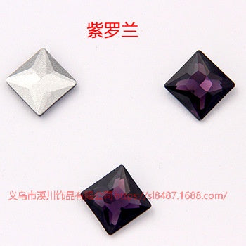 High Quality Square Crystal AB Rhinestone Flatback Glass Sew On Stone For Garment