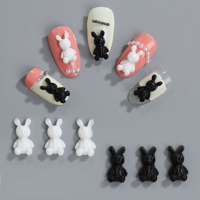 3D Rabbit Cartoon Diy Resin Nail Art Charms Accessories Ornament Decoration