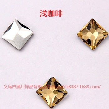 High Quality Square Crystal AB Rhinestone Flatback Glass Sew On Stone For Garment