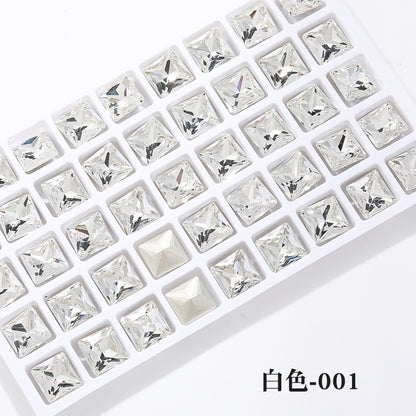 8mm Square Shape Crystal Fashion Explosion K9 High Quality K9 Nail Art Rhinestone Nail Decoration Glass Material