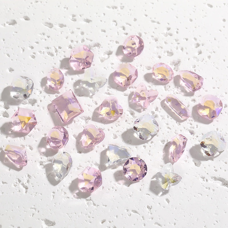 【ready stock】nail rhinestones hand accessories Korean wind Transparent Mixed Shapes Nails Art Decoration Professional Rhinestones Nail Art Rhinestones Mix