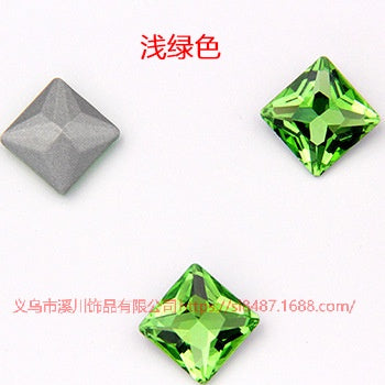 High Quality Square Crystal AB Rhinestone Flatback Glass Sew On Stone For Garment