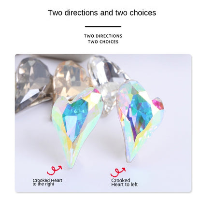 Crystal K9 Sweet Heart Point Back 15mm Ab Heart K9 Crystal Rhinestones For Nail Decorations