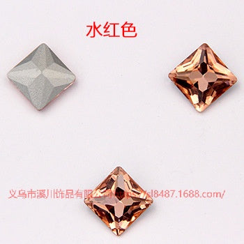 High Quality Square Crystal AB Rhinestone Flatback Glass Sew On Stone For Garment