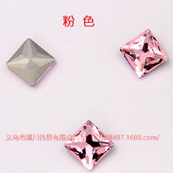 High Quality Square Crystal AB Rhinestone Flatback Glass Sew On Stone For Garment