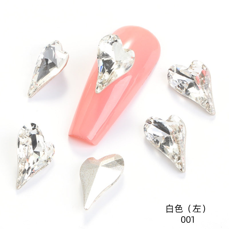 Crystal K9 Sweet Heart Point Back 15mm Ab Heart K9 Crystal Rhinestones For Nail Decorations