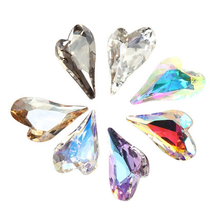 Rhinestone set Crystal K9 Sweet Heart Point Back 15mm Ab Heart K9 Crystal Rhinestones For Nail Decorations