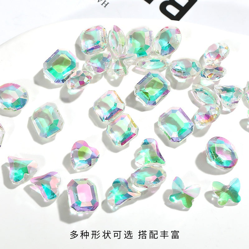 【ready stock】nail rhinestones hand accessories Korean wind Transparent Mixed Shapes Nails Art Decoration Professional Rhinestones Nail Art Rhinestones Mix