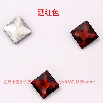 High Quality Square Crystal AB Rhinestone Flatback Glass Sew On Stone For Garment