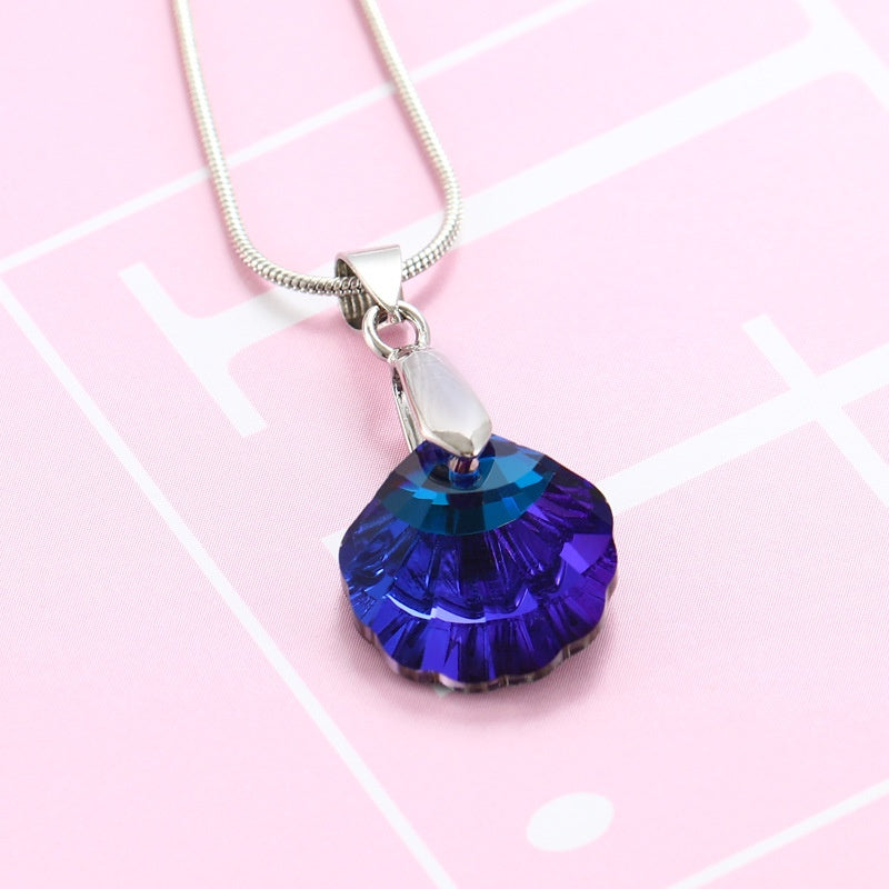【Genuine in stock】Fashion accessories rhinestones Shell Shaped 16mm 6 colors K9 Glass Crystal Stones Pendant with Single Hole for DIY Jewelry Making Hair Accessories