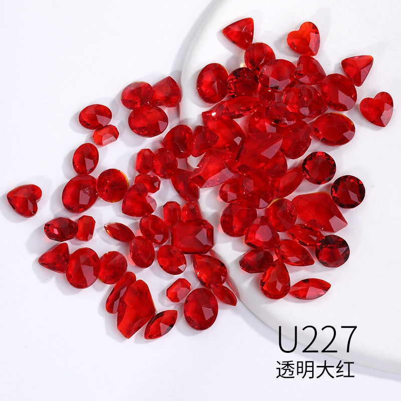 【ready stock】nail rhinestones hand accessories Korean wind Transparent Mixed Shapes Nails Art Decoration Professional Rhinestones Nail Art Rhinestones Mix