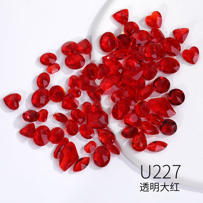【ready stock】nail rhinestones hand accessories Korean wind Transparent Mixed Shapes Nails Art Decoration Professional Rhinestones Nail Art Rhinestones Mix
