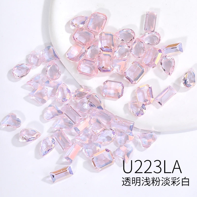 【ready stock】nail rhinestones hand accessories Korean wind Transparent Mixed Shapes Nails Art Decoration Professional Rhinestones Nail Art Rhinestones Mix
