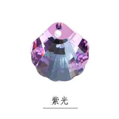 【Genuine in stock】Fashion accessories rhinestones Shell Shaped 16mm 6 colors K9 Glass Crystal Stones Pendant with Single Hole for DIY Jewelry Making Hair Accessories