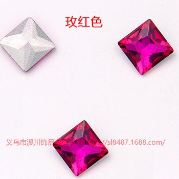 High Quality Square Crystal AB Rhinestone Flatback Glass Sew On Stone For Garment