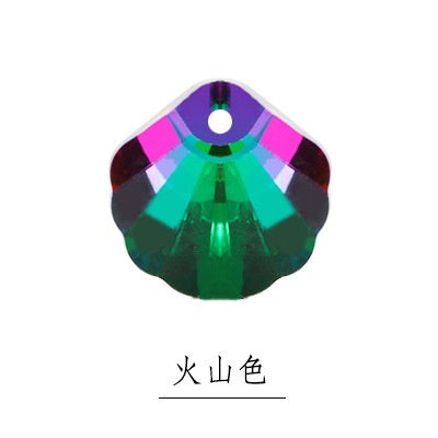 【Genuine in stock】Fashion accessories rhinestones Shell Shaped 16mm 6 colors K9 Glass Crystal Stones Pendant with Single Hole for DIY Jewelry Making Hair Accessories