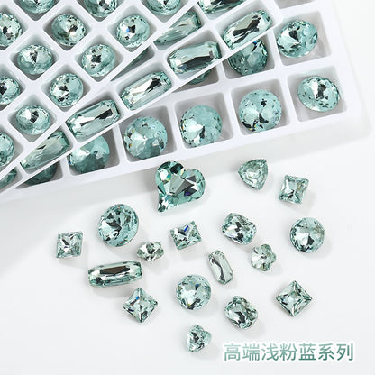 【Genuine in stock】Fashion accessories Accessories for jewelry High Quality Multi Shapes Light Azore Series Rhinestone Crystal Stones For Nail Art Decoration