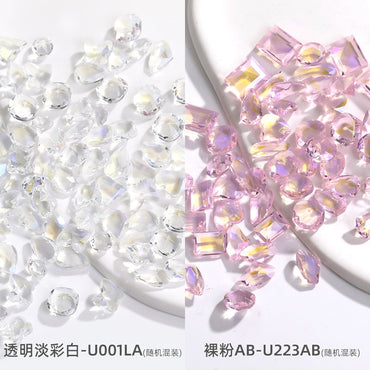【ready stock】nail rhinestones hand accessories Korean wind Transparent Mixed Shapes Nails Art Decoration Professional Rhinestones Nail Art Rhinestones Mix