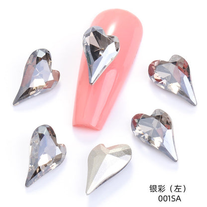 Crystal K9 Sweet Heart Point Back 15mm Ab Heart K9 Crystal Rhinestones For Nail Decorations