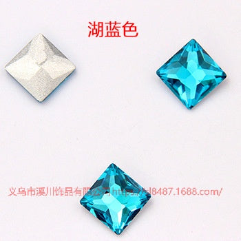 High Quality Square Crystal AB Rhinestone Flatback Glass Sew On Stone For Garment