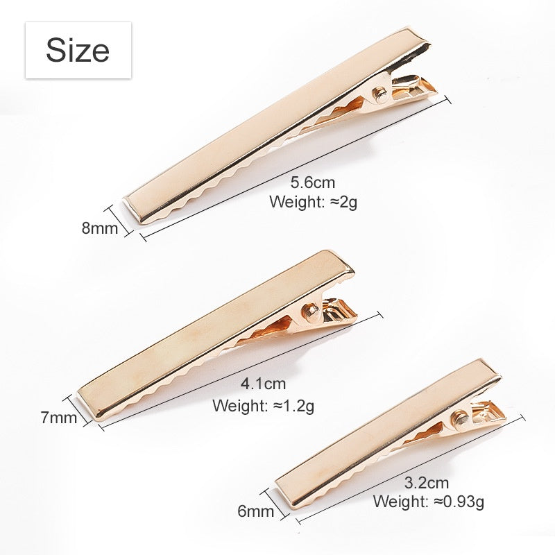 50pcs Rectangular Duckbill Clip（5.6cm/4.5cm/4.1cm/3.2cm）Metal Hairpin Simple Headdress Accessories Materials