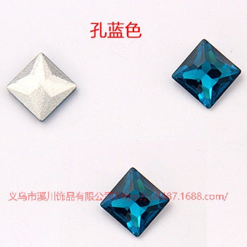 High Quality Square Crystal AB Rhinestone Flatback Glass Sew On Stone For Garment