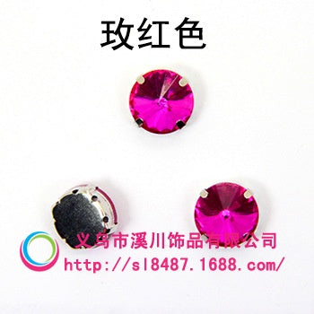 10mm/12mm Satellite Claw Rhinestone Glass Hand Stitched Rhinestone Crystal Material Clothing Accessories Embellished Trinket Accessories Diy Handmade