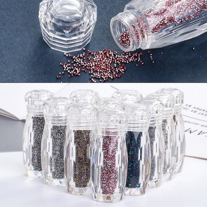 New nail art jewelry bottle transparent pixie beads sequins nail rhinestone decoration
