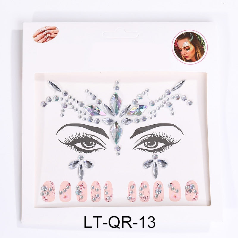 Halloween Face Decoration New Color Face Crystal Sticker Acrylic Diamond Tattoo Sticker
