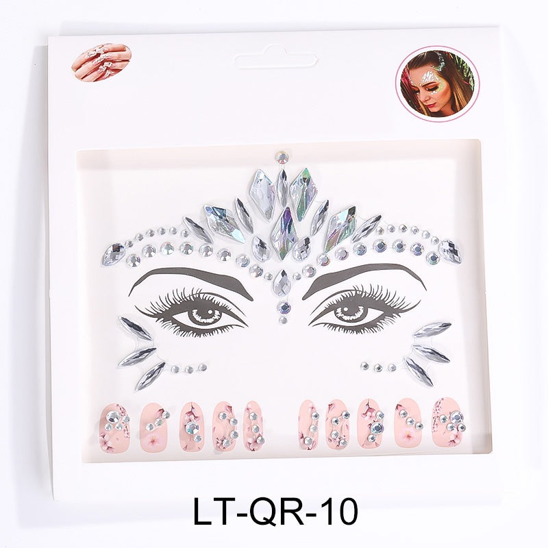 Halloween Face Decoration New Color Face Crystal Sticker Acrylic Diamond Tattoo Sticker