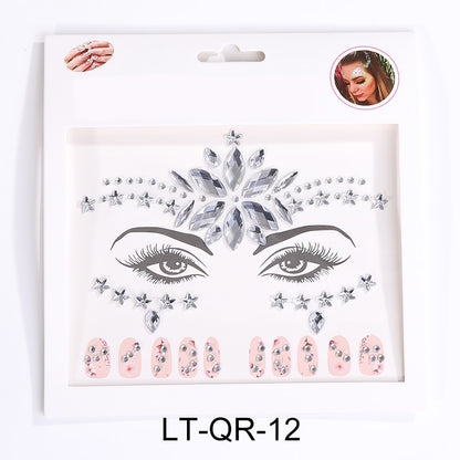 Electronic Music Festival Face Pasters Children's Stage Performance Face Stickers Stickers Crystal Eyes Rhinestone Stickers