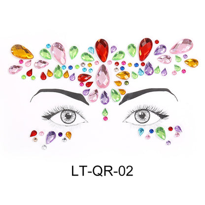 Tattoo Sticker Face Rhinestone Diamond Forehead Stickers Creative Stage Beauty Stickers Face Pasters