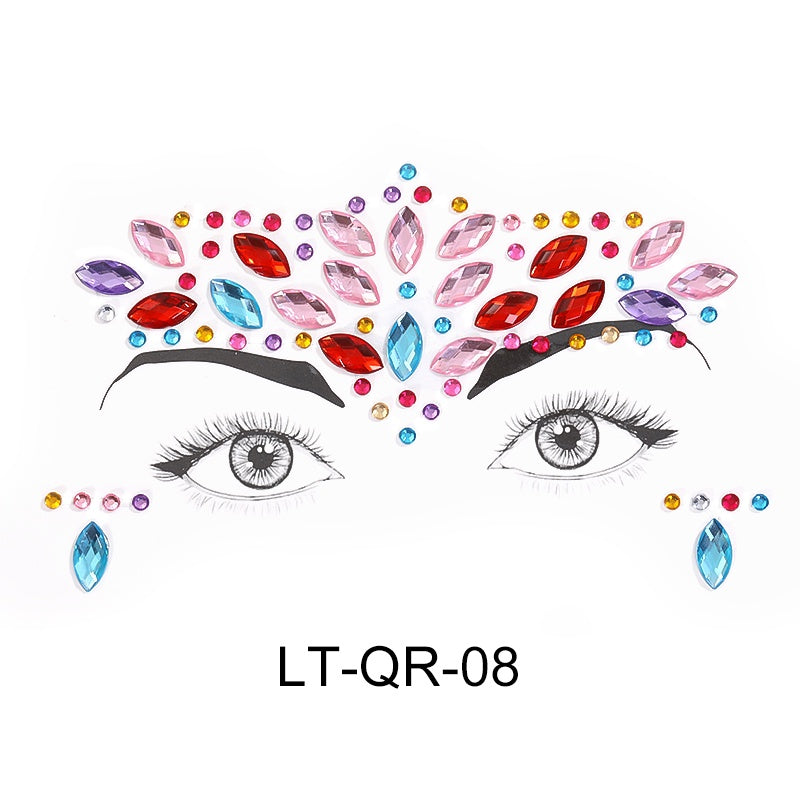 Tattoo Sticker Face Rhinestone Diamond Forehead Stickers Creative Stage Beauty Stickers Face Pasters